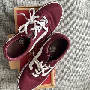 Burgundy Canvas vans